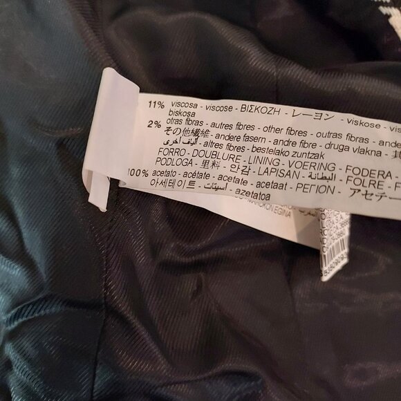 Zara Black & White Houndstooth Double Breasted Blazer Size XL NWOT - Picture 8 of 14